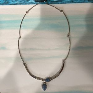 Silver and Chalcedony Stones Necklace.